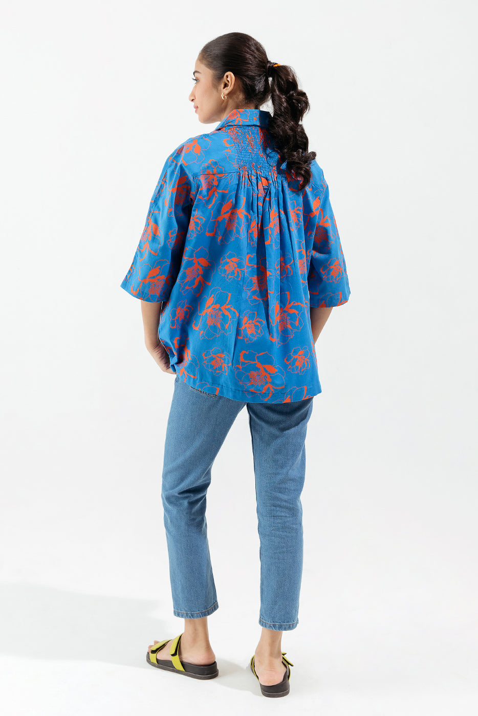 HAND SCREEN PRINTED BLUE KIMONO