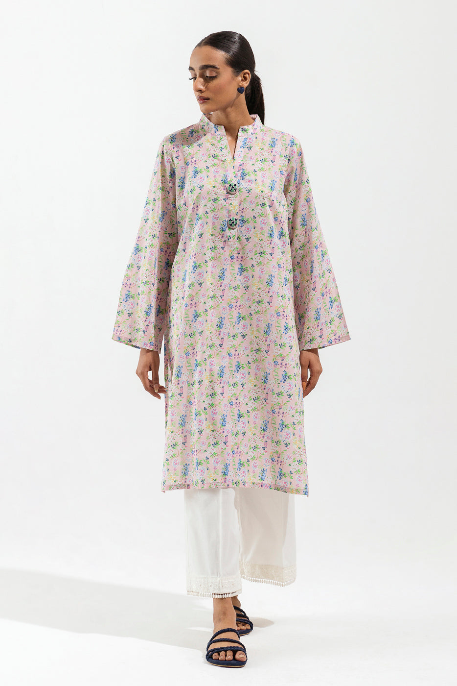 PRINTED LAWN SHIRT (PRET) - BEECHTREE