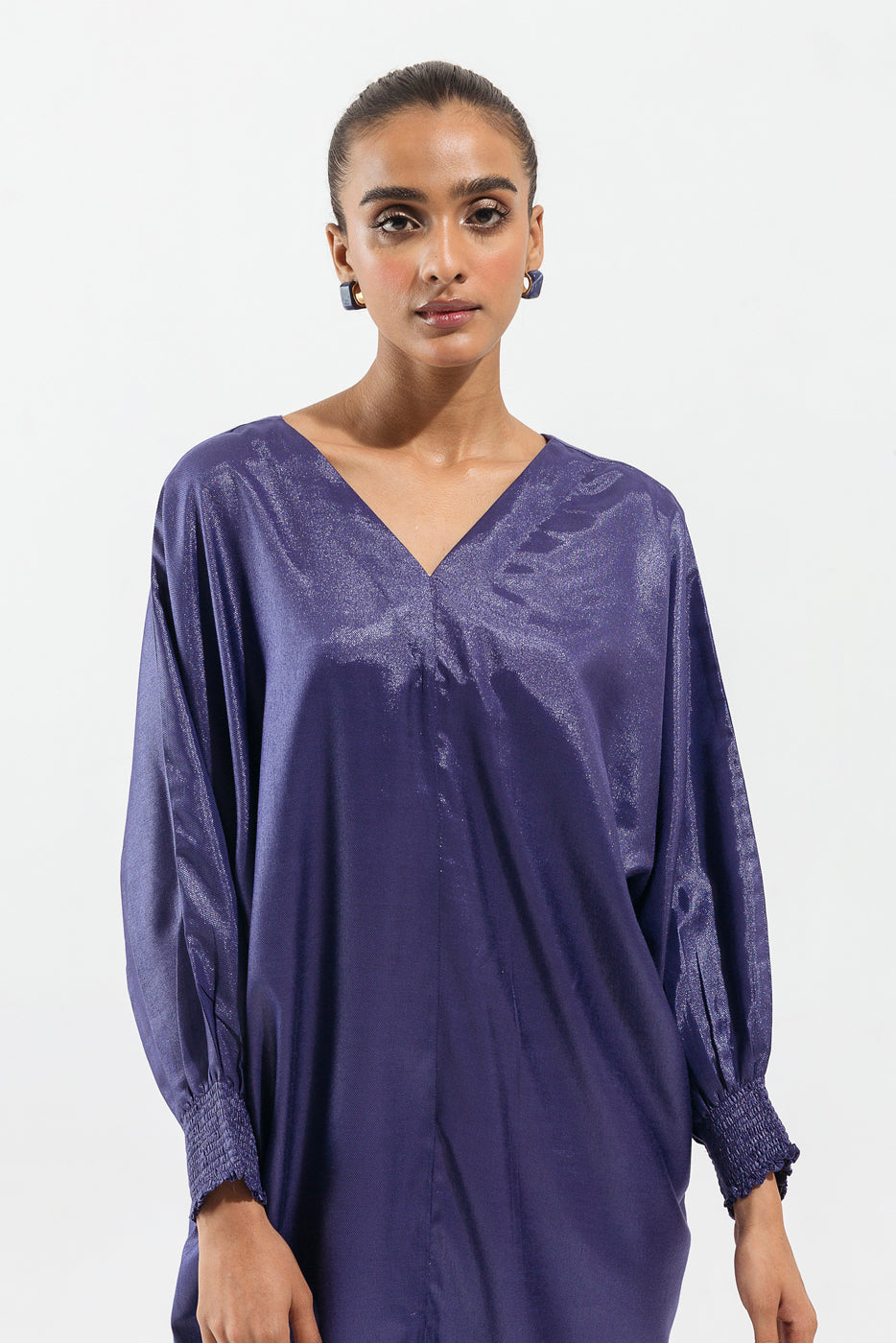 BLUE SHIMMERY LONG TUNIC