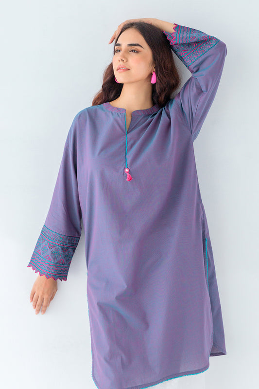 EMBROIDERED CHAMBRAY SHIRT (PRET)