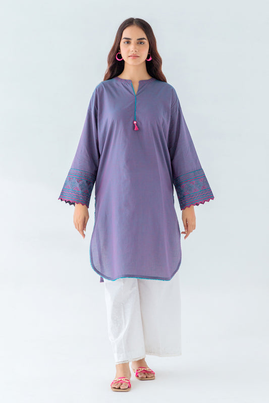 EMBROIDERED CHAMBRAY SHIRT (PRET)