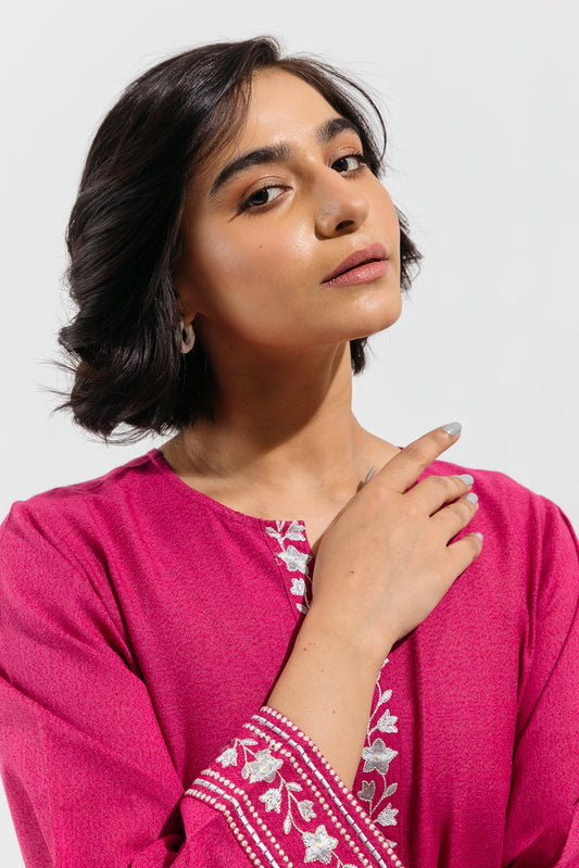 EMBROIDERED TEXTURED SHIRT (PRET)