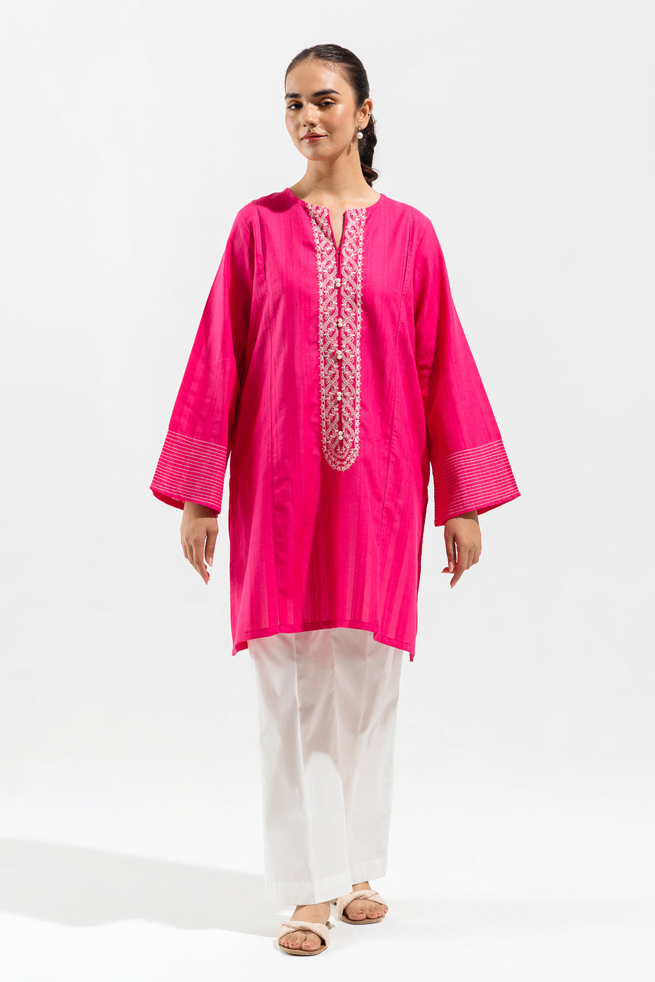 EMBROIDERED JACQUARD SHIRT (PRET)