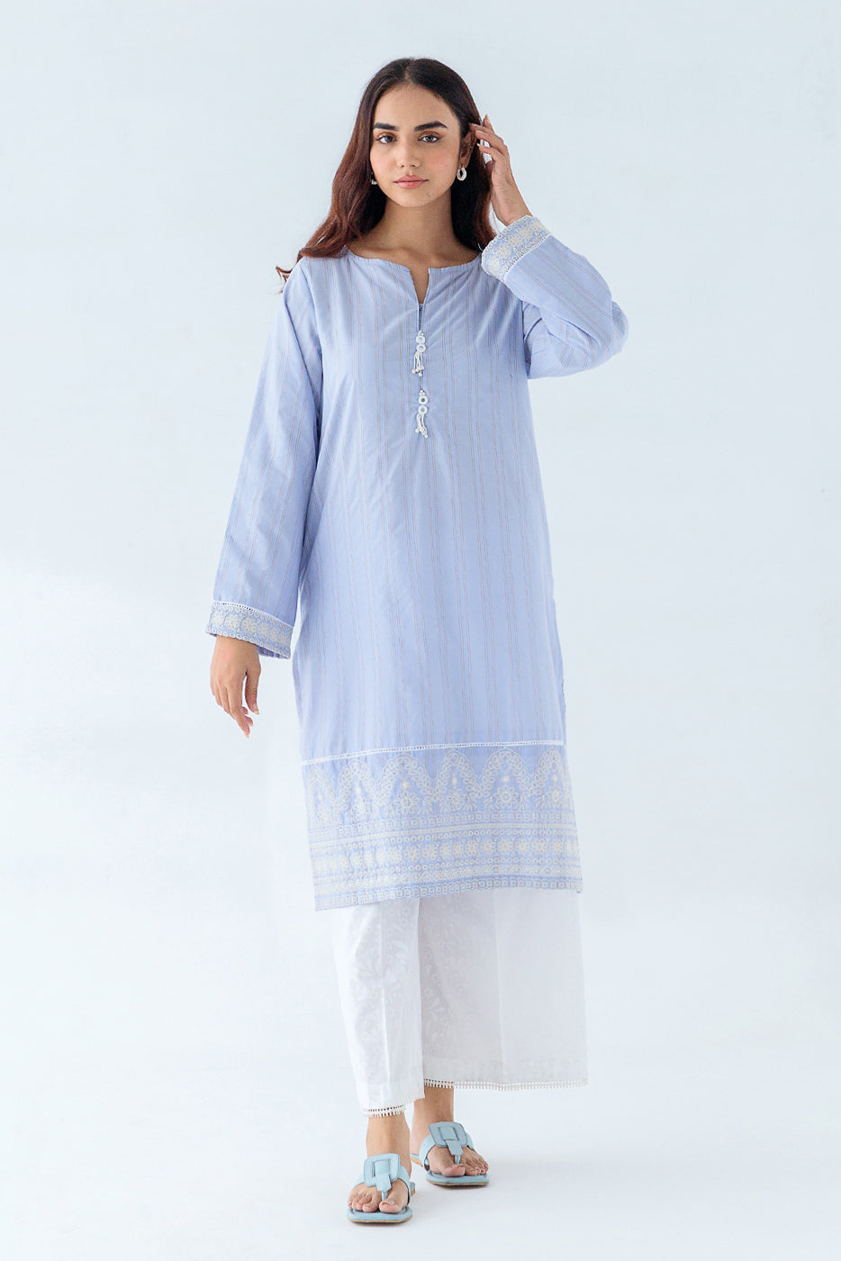 EMBROIDERED JACQUARD SHIRT (PRET)
