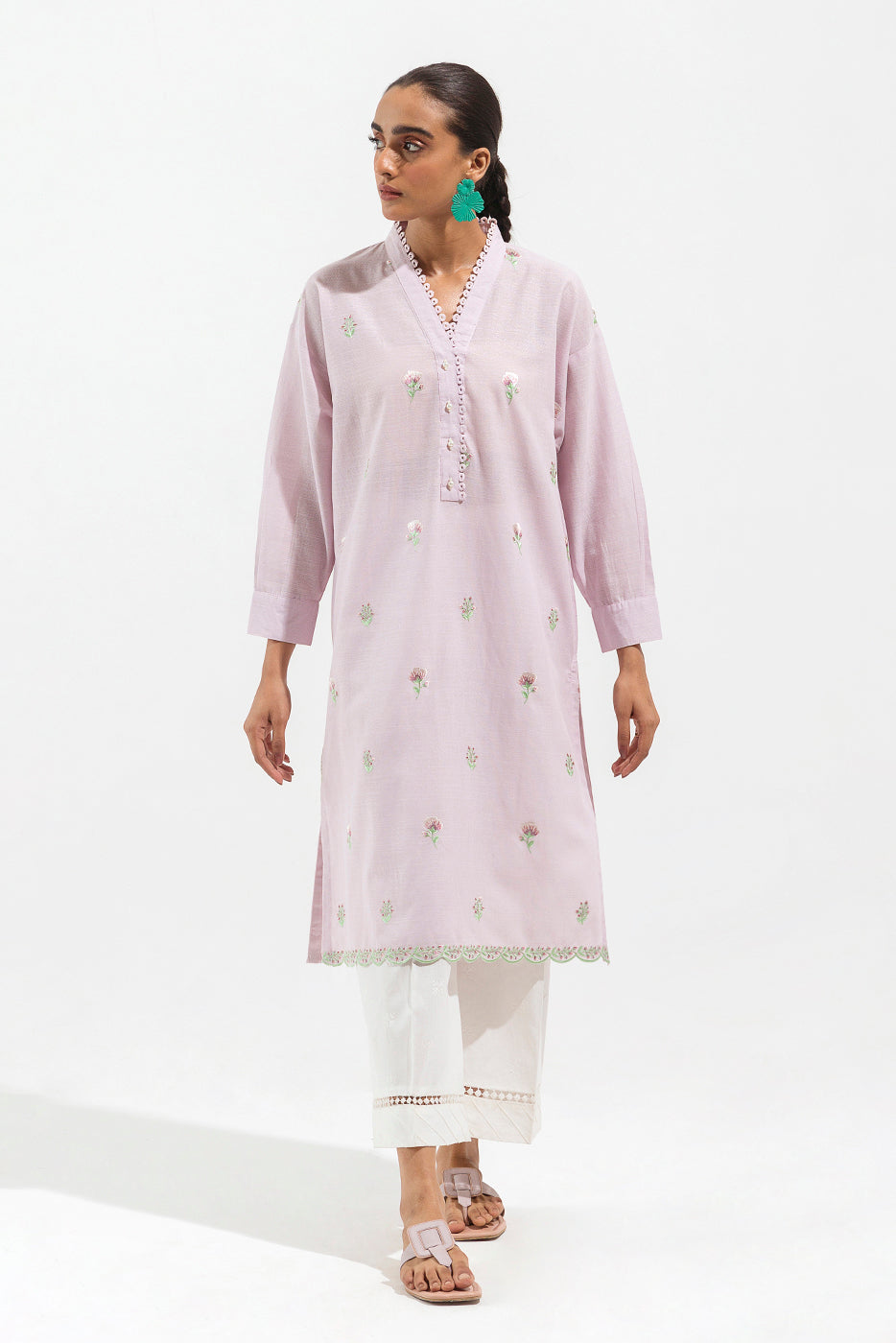 EMBROIDERED TEXTURED SHIRT (PRET)