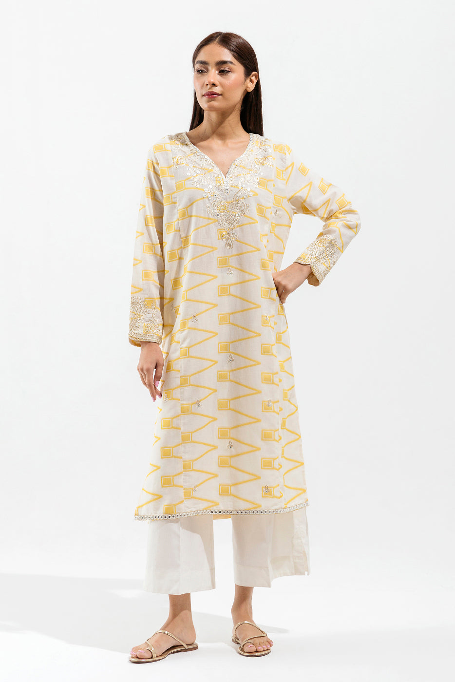 EMBROIDERED JACQUARD SHIRT (PRET)