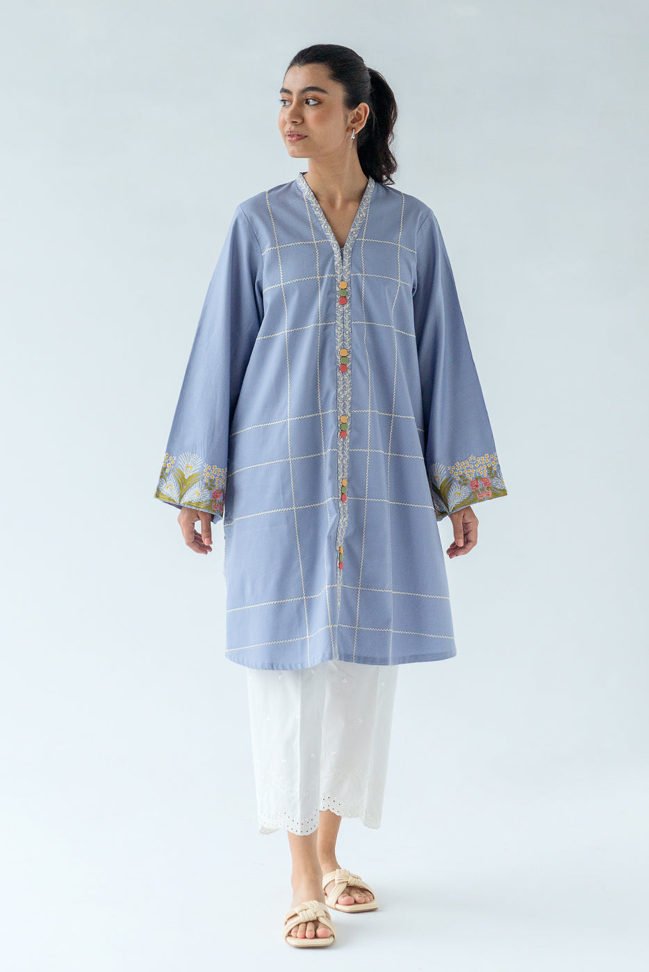 EMBROIDERED TWILL SHIRT (PRET)