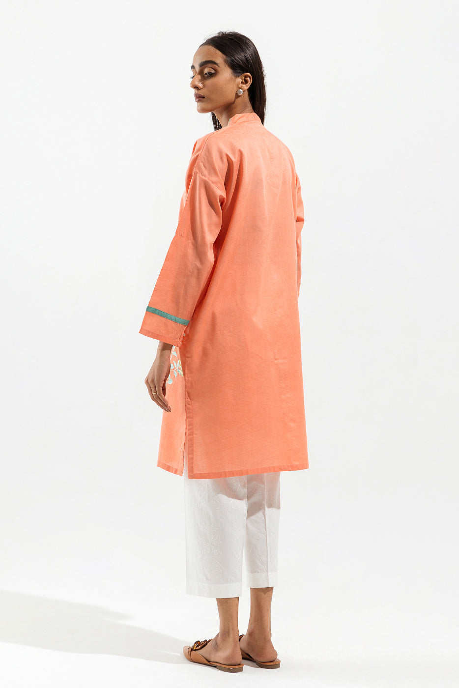 EMBROIDERED SELF JACQ SHIRT (PRET)