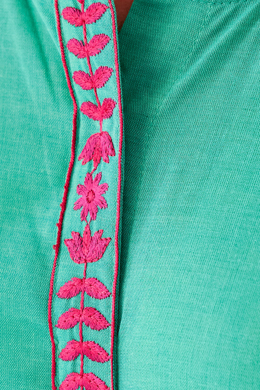 EMBROIDERED CHAMBRAY SHIRT (PRET)
