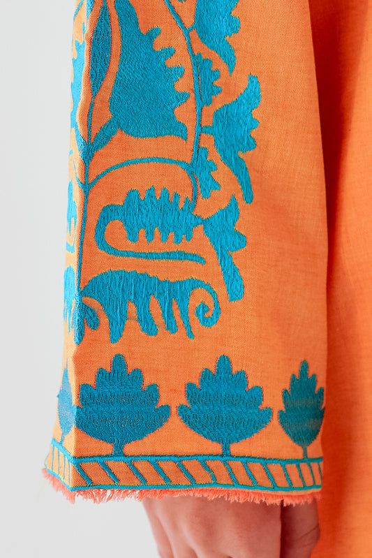EMBROIDERED CHAMBRAY SHIRT (PRET)