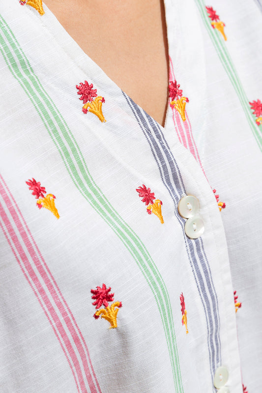EMBROIDERED YARN DYED SHIRT (PRET)