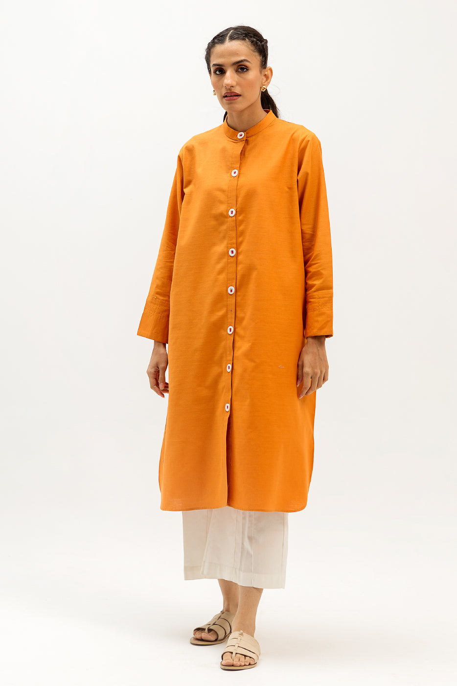 BASIC SLUB KHADDAR SHIRT (PRET)