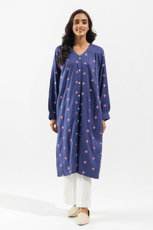 EMBROIDERED CREPE SHIRT (PRET)