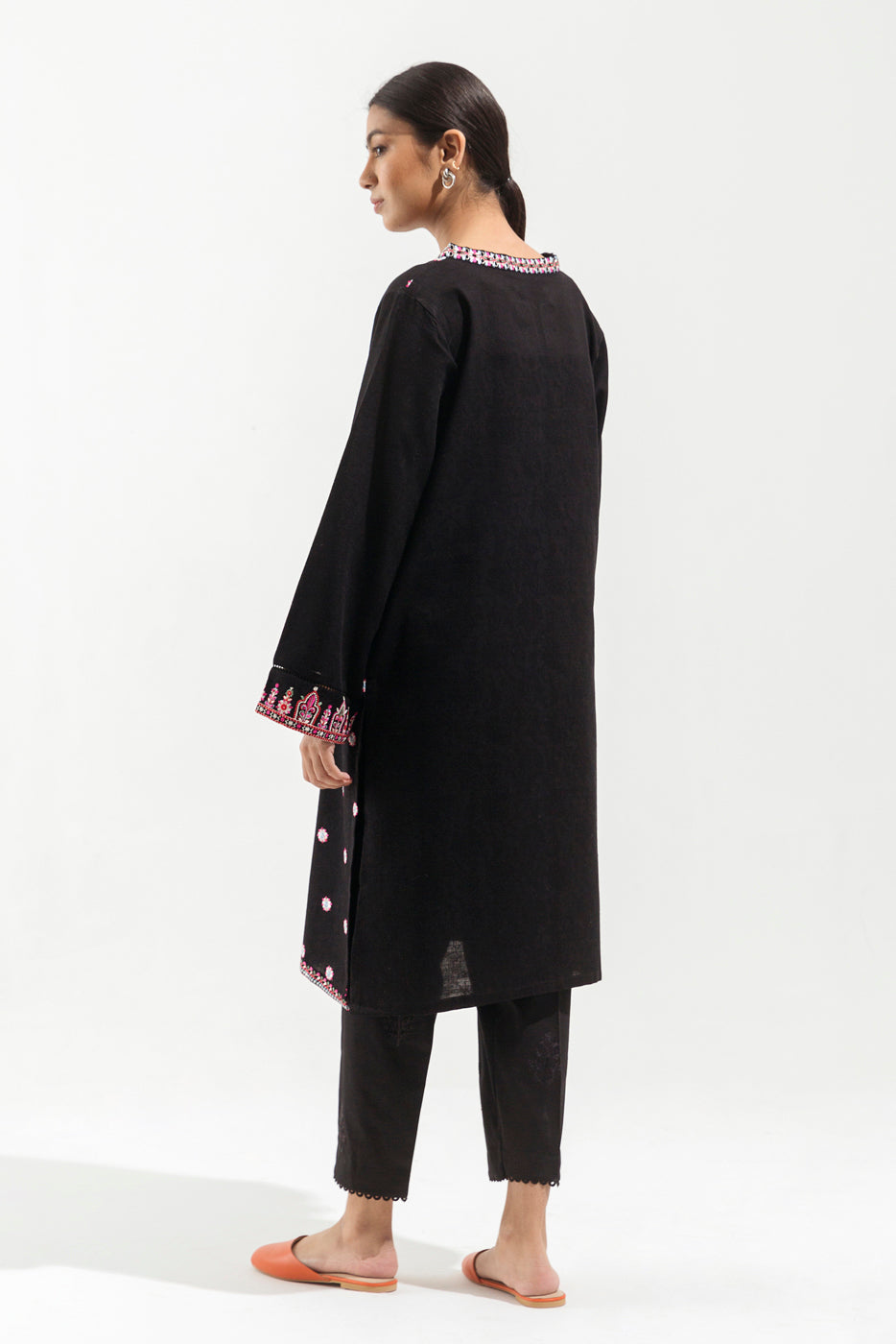 EMBROIDERED KHADDAR JACQUARD SHIRT (PRET)