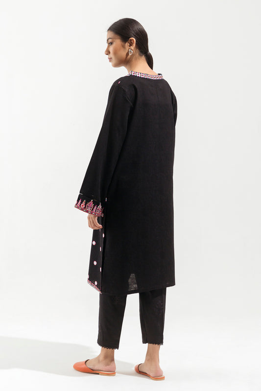 EMBROIDERED KHADDAR JACQUARD SHIRT (PRET)