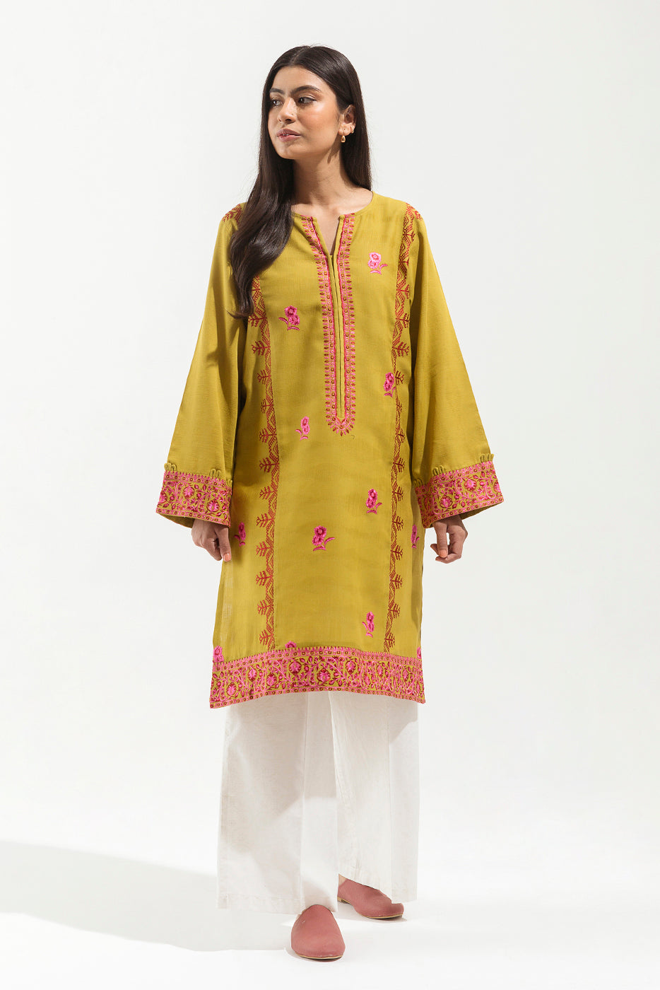 EMBROIDERED KHADDAR JACQUARD SHIRT (PRET)