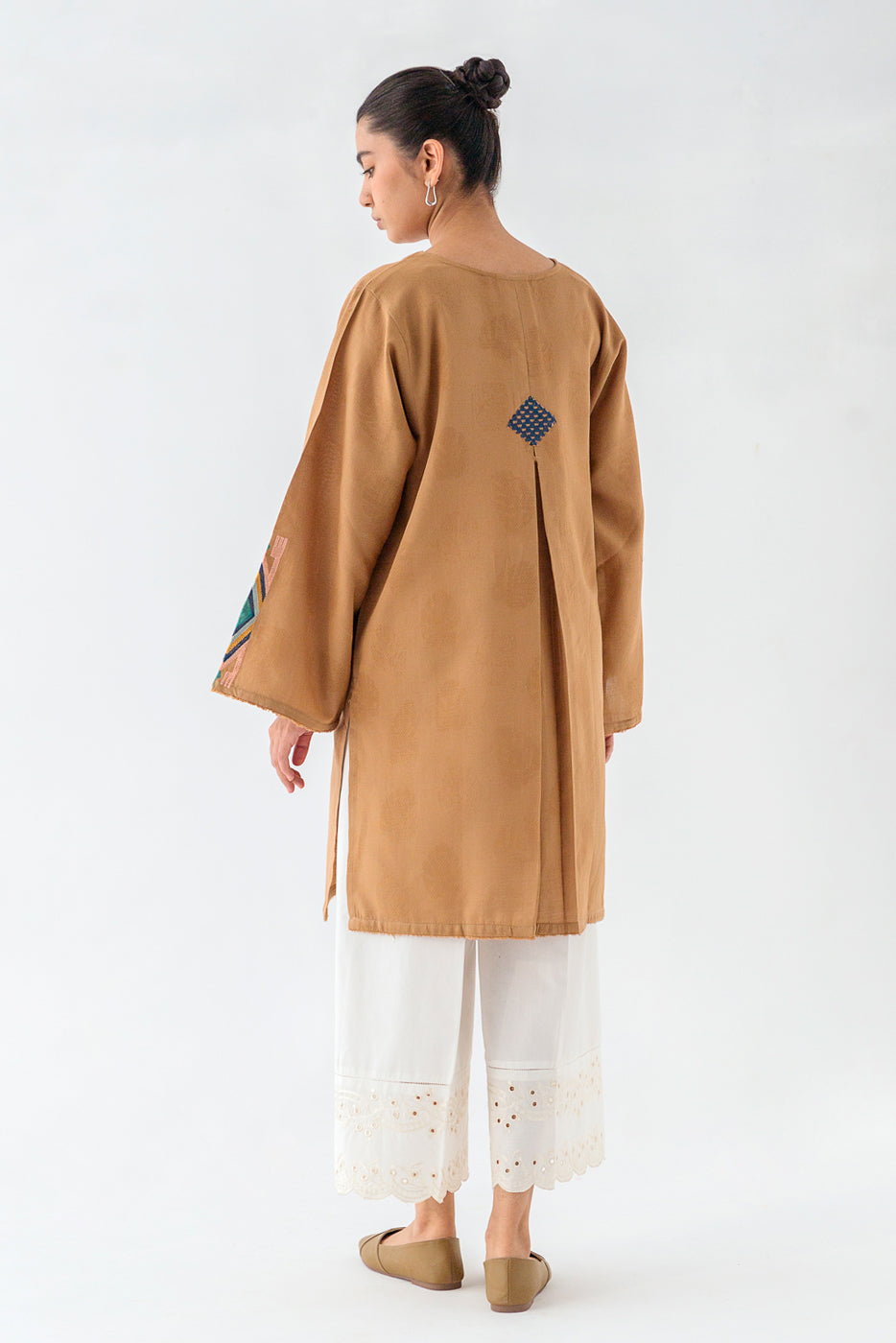 EMBROIDERED KHADDAR JACQUARD SHIRT (PRET)