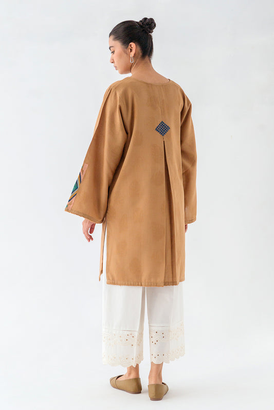 EMBROIDERED KHADDAR JACQUARD SHIRT (PRET)