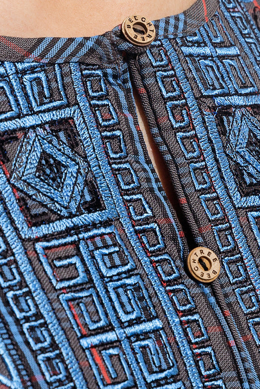 EMBROIDERED YARN DYED SHIRT (PRET)