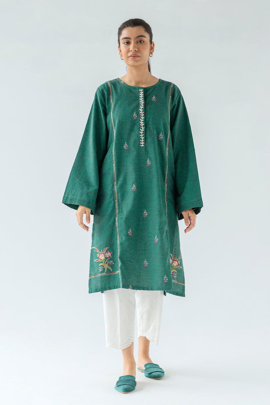 EMBROIDERED YARN DYED SHIRT (PRET)