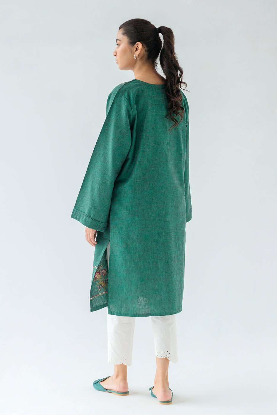 EMBROIDERED YARN DYED SHIRT (PRET)