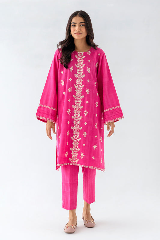 EMBROIDERED KHADDAR JACQUARD SHIRT (PRET)