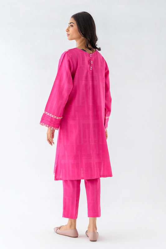 EMBROIDERED KHADDAR JACQUARD SHIRT (PRET)