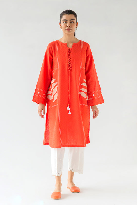 EMBROIDERED KHADDAR JACQUARD SHIRT (PRET)