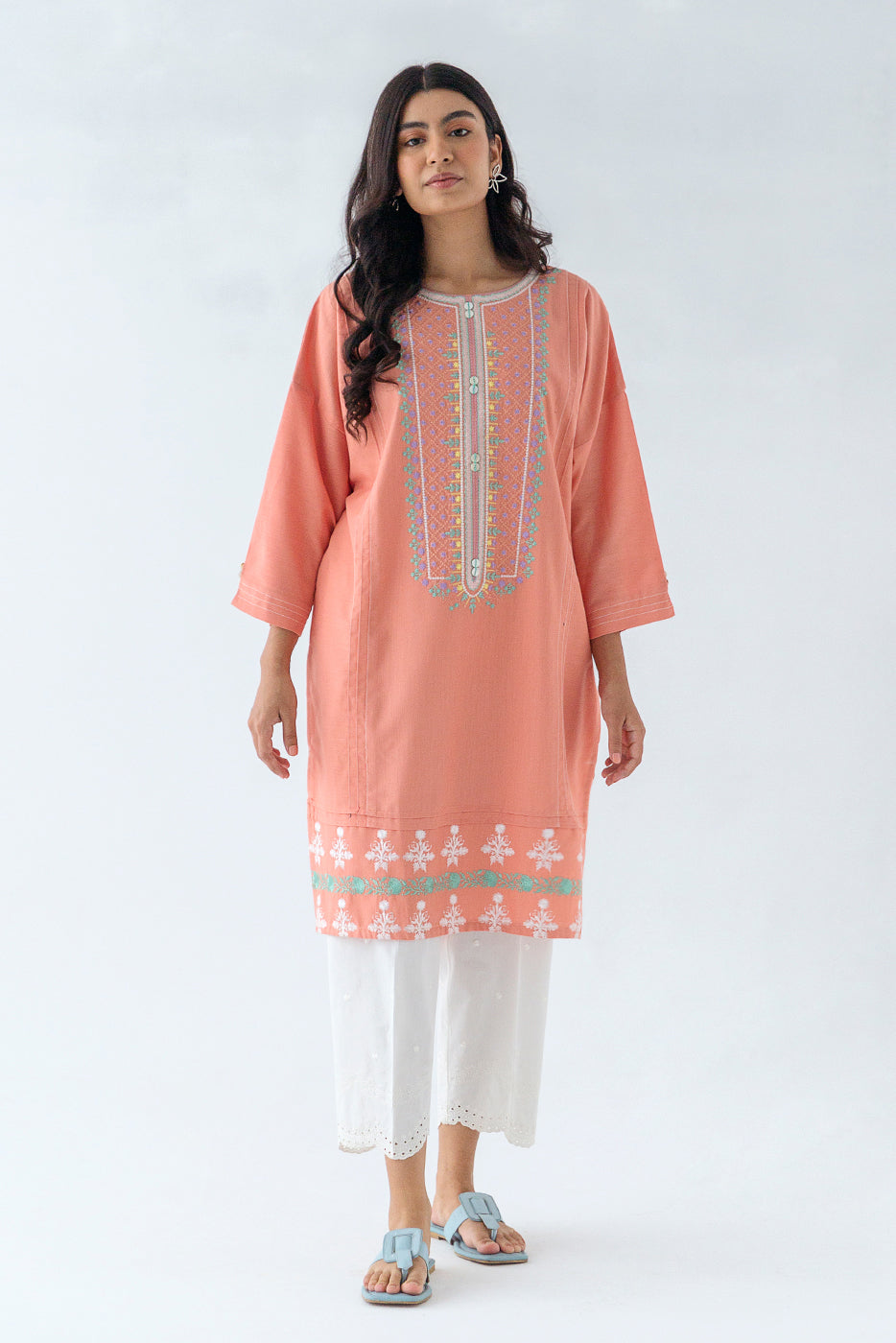 EMBROIDERED MIX SHIRT (PRET)