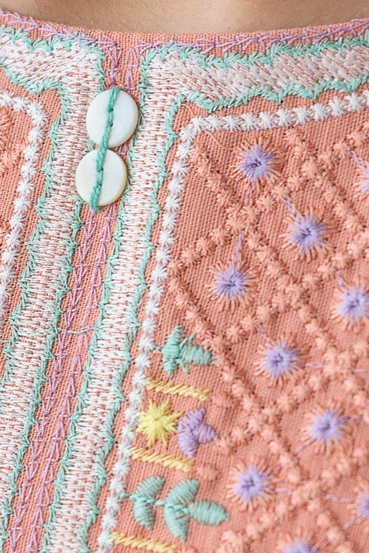 EMBROIDERED MIX SHIRT (PRET)
