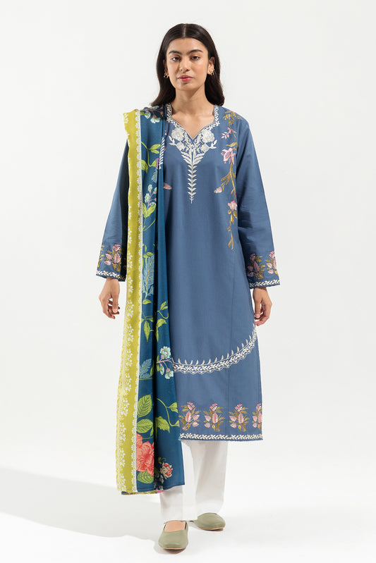 2 PIECE EMBROIDERED KHADDAR SUIT (PRET)