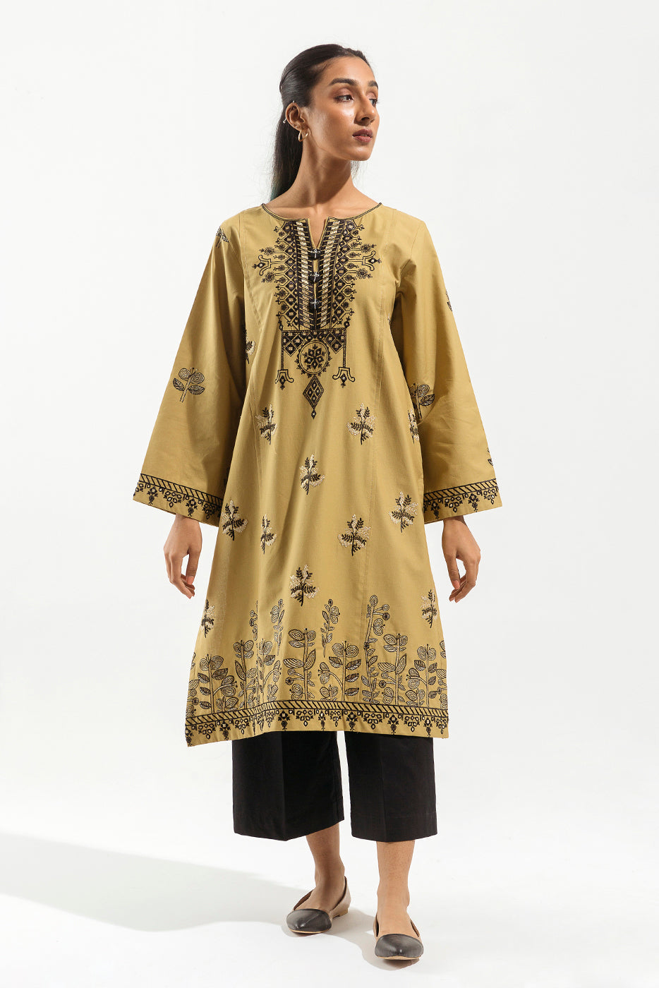 EMBROIDERED KHADDAR SHIRT (PRET)