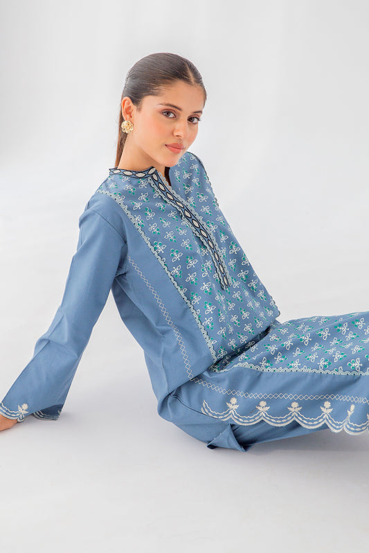 EMBROIDERED KHADDAR SHIRT (PRET)