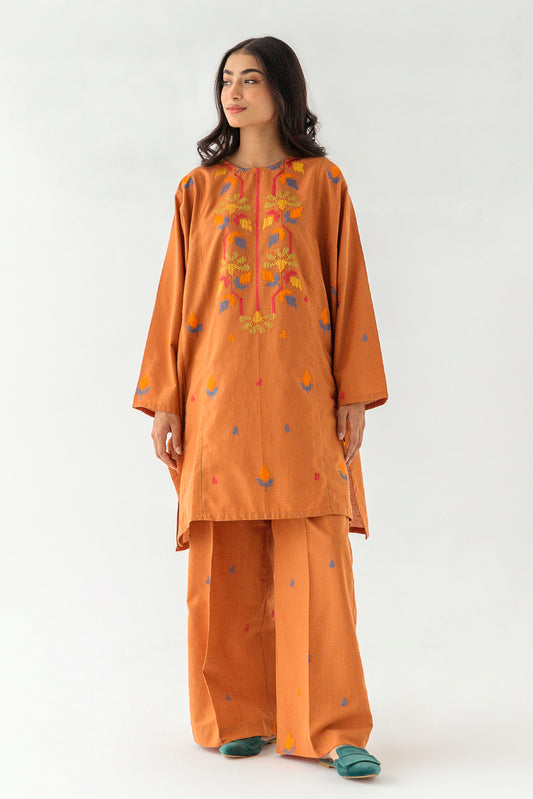 2 PIECE EMBROIDERED YARN DYED SUIT (PRET)