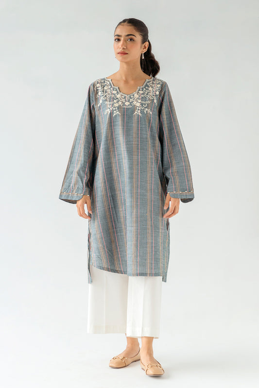 EMBROIDERED YARN DYED SHIRT (PRET)