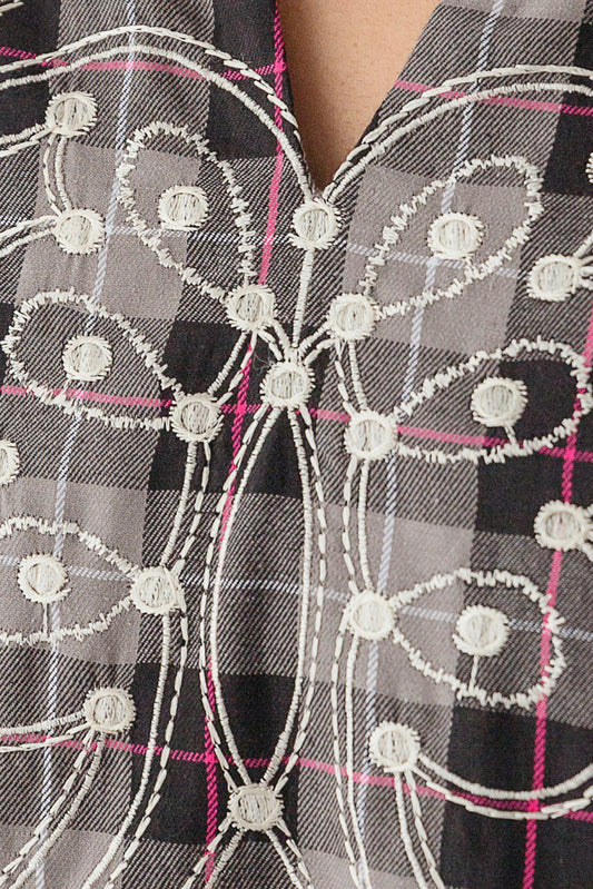 EMBROIDERED KHADDAR SHIRT (PRET)