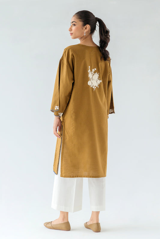 EMBROIDERED SLUB KHADDAR SHIRT (PRET)