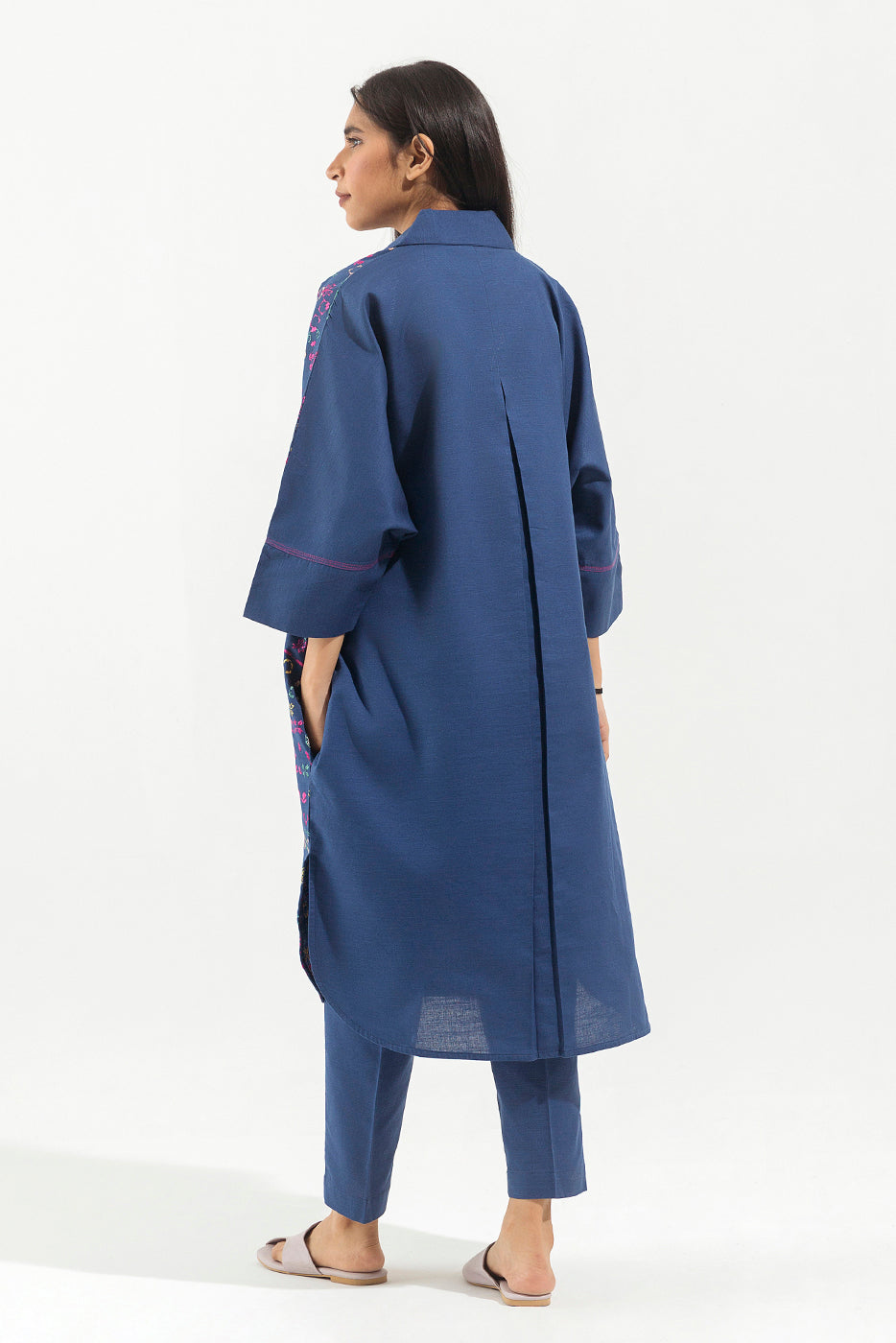 EMBROIDERED SLUB KHADDAR SHIRT (PRET)