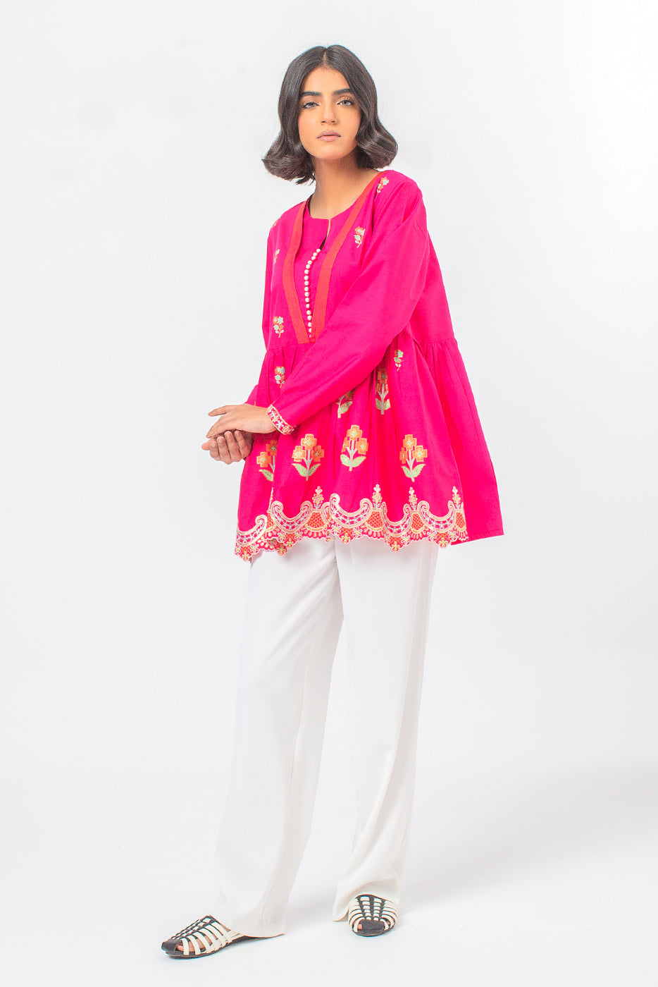 EMBROIDERED VISCOSE SHIRT (PRET)