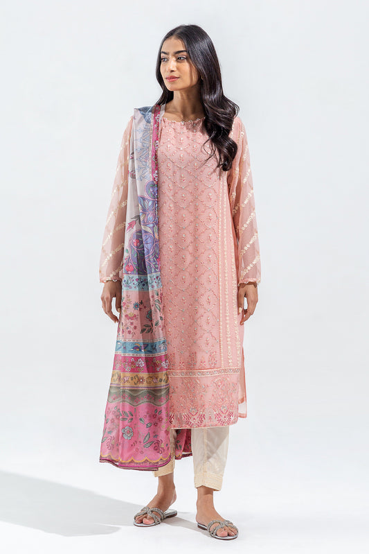 2 PIECE EMBROIDERED CHIFFON SUIT (LUXURY PRET)