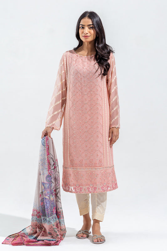 2 PIECE EMBROIDERED CHIFFON SUIT (LUXURY PRET)