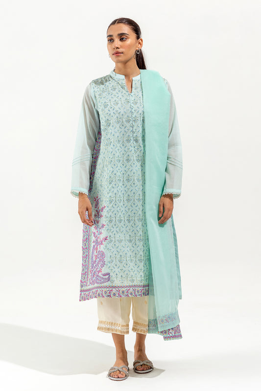 2 PIECE EMBROIDERED PAPER COTTON SUIT (LUXURY PRET)
