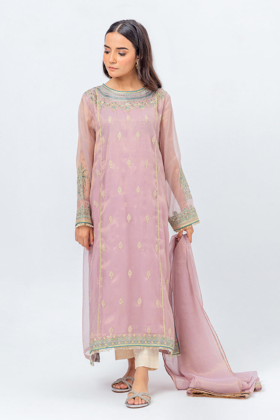 2 PIECE EMBROIDERED ORGANZA SUIT (LUXURY PRET)