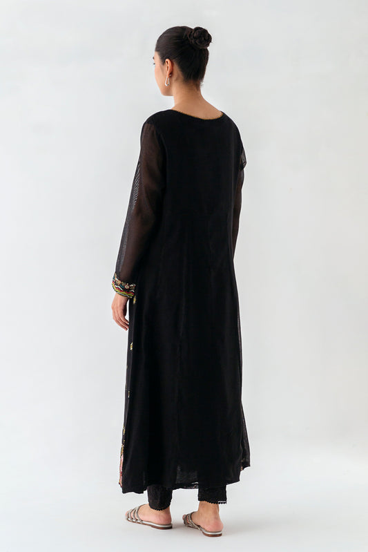 EMBROIDERED COTTON NET SHIRT (LUXURY PRET)