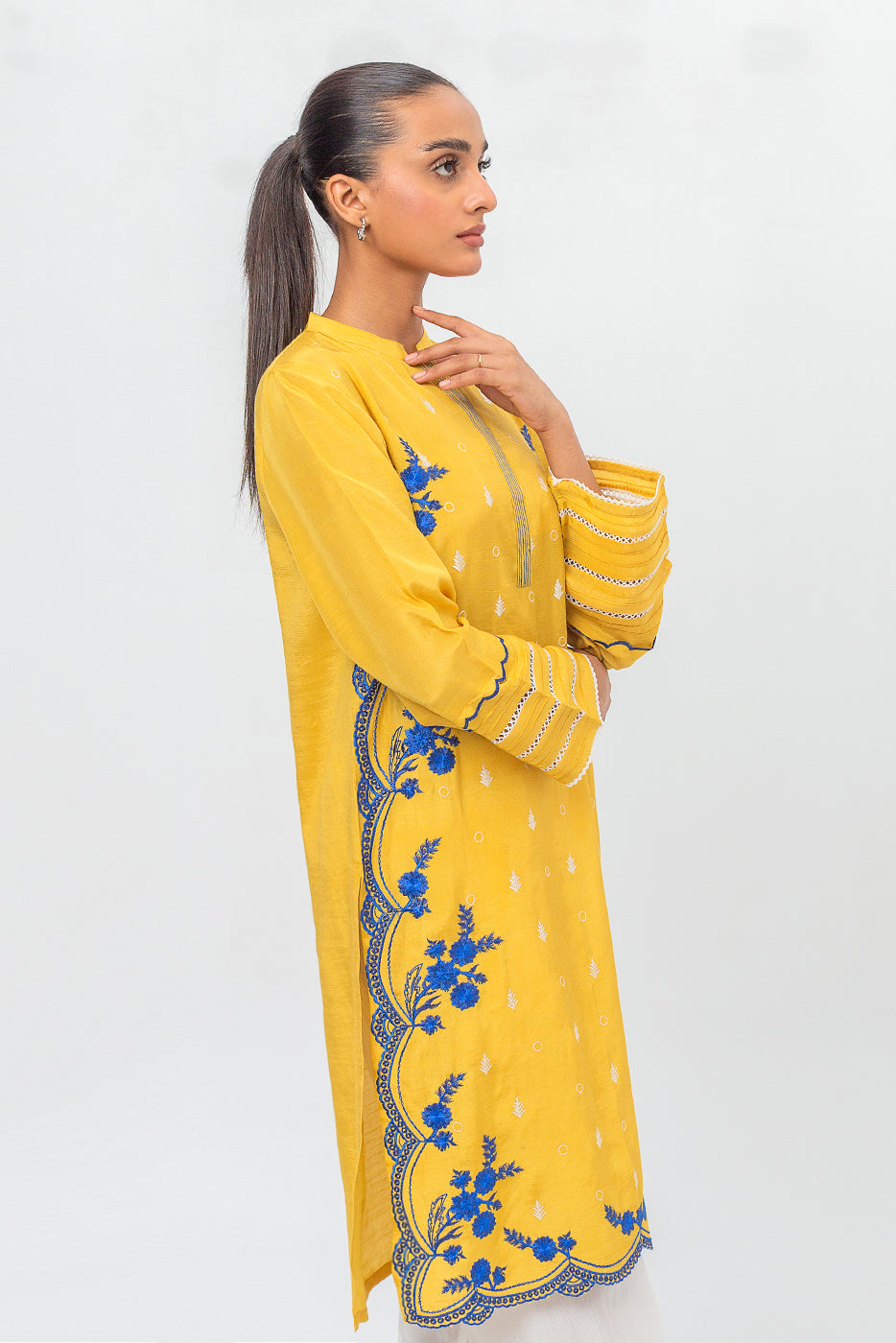 EMBROIDERED RAW SILK SHIRT (LUXURY PRET)