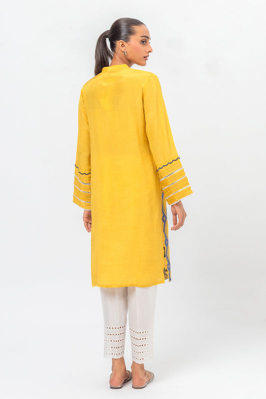 EMBROIDERED RAW SILK SHIRT (LUXURY PRET)