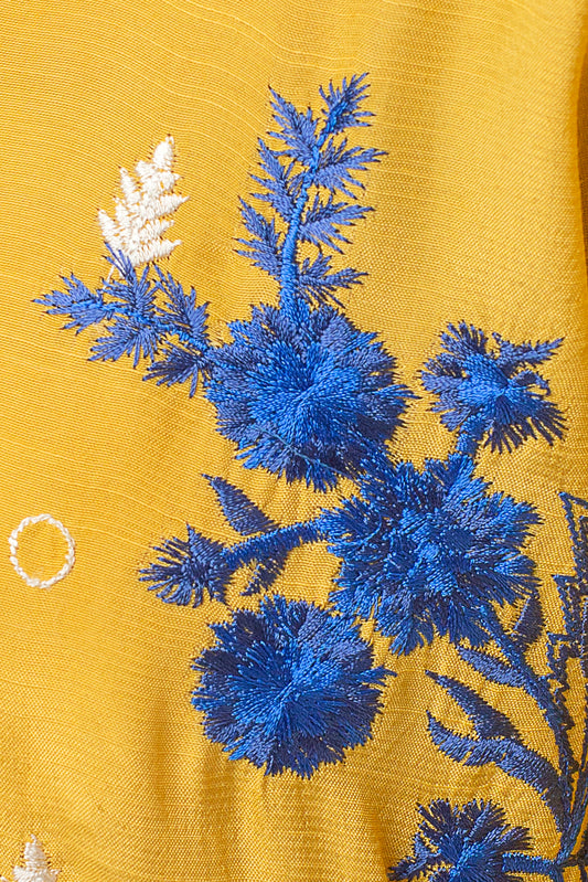 EMBROIDERED RAW SILK SHIRT (LUXURY PRET)