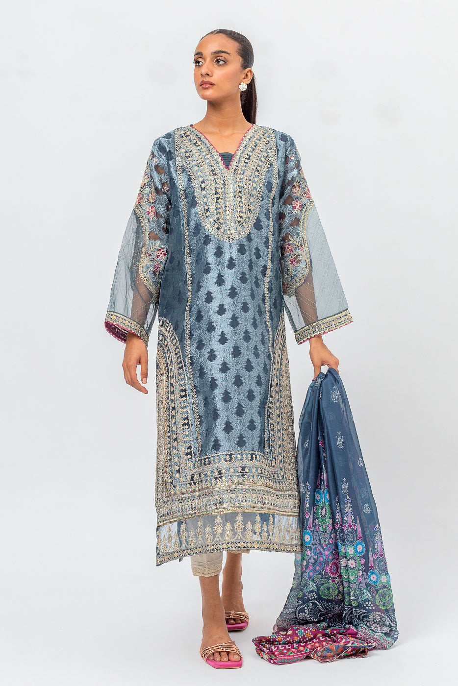 2 PIECE EMBROIDERED JACQUARD SUIT (LUXURY PRET)