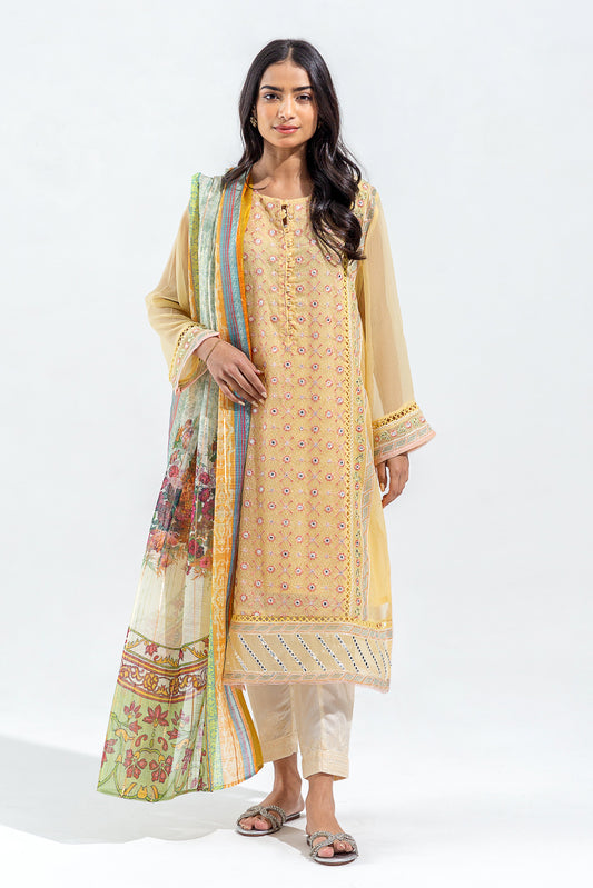 2 PIECE EMBROIDERED CHIFFON SUIT (LUXURY PRET)