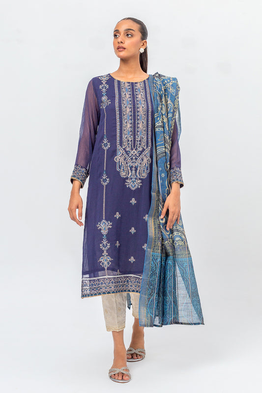 2 PIECE EMBROIDERED CHIFFON SUIT (LUXURY PRET)